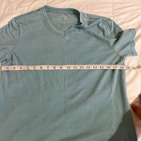 Lucky Brand Shirt Mens S/P Green Venice Burnout V neck Short Sleeves - Picture 4 of 8